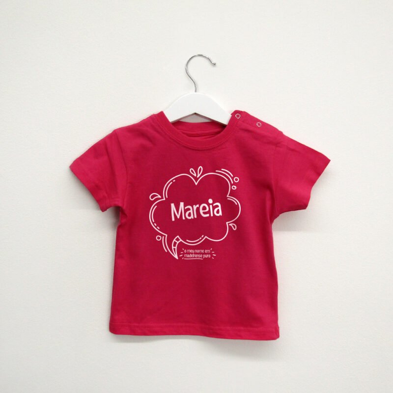t-shirt bebé "O meu nome em Madeirense Puro®" (Elas)