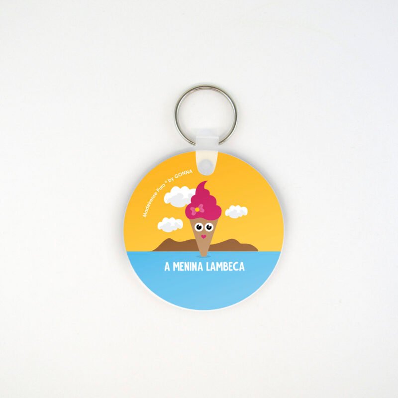 Chaveiro - “A Menina Lambeca” (circular)