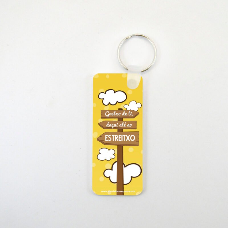 Chaveiro “…daqui até ao Estreitxo!” (rectangular)