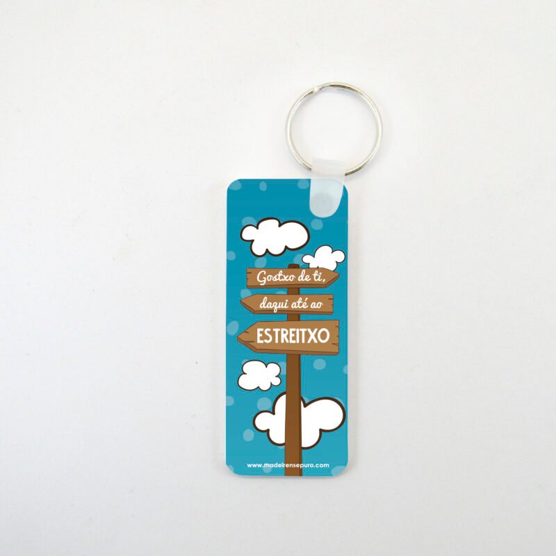 Chaveiro “…daqui até ao Estreitxo!” (rectangular)
