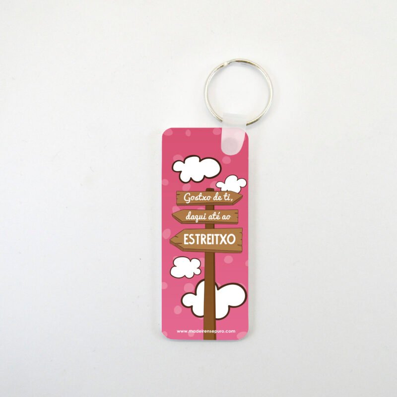 Chaveiro “…daqui até ao Estreitxo!” (rectangular)