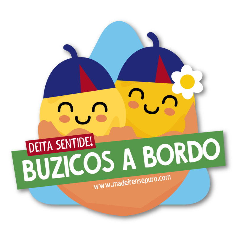 Autocolante para carro "Buzicos a bordo"