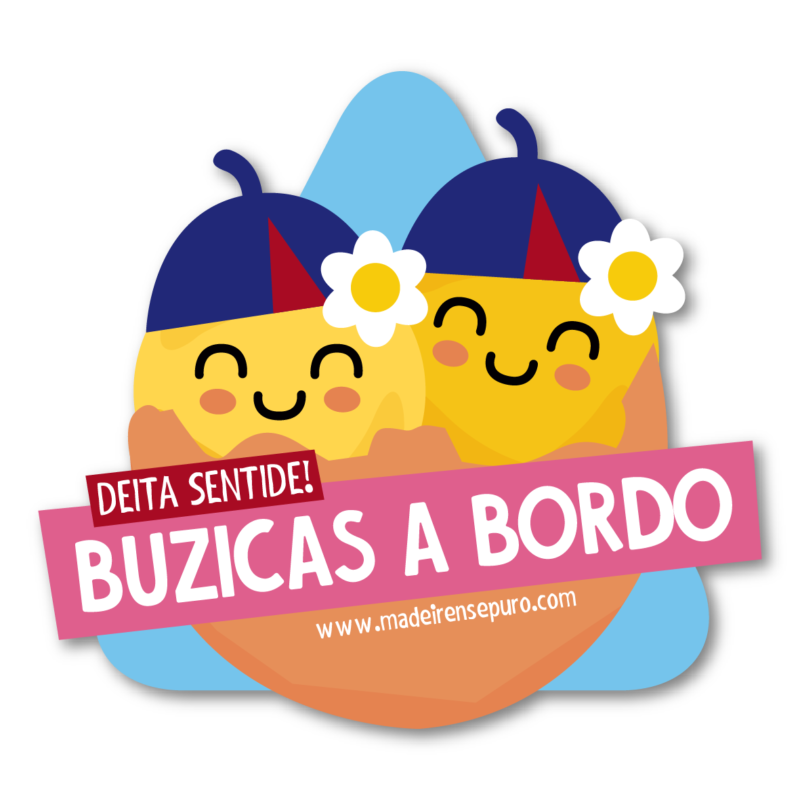 Autocolante para carro "Buzicos a bordo"