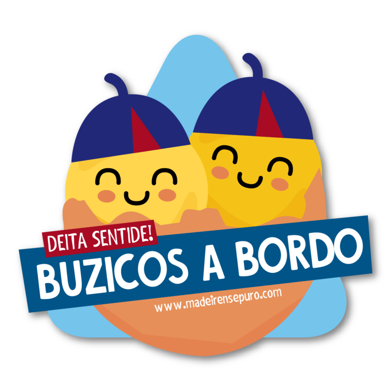 Autocolante para carro "Buzicos a bordo"